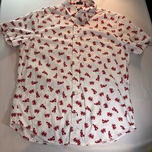 J. Crew White Shirt with Red Lobster Print